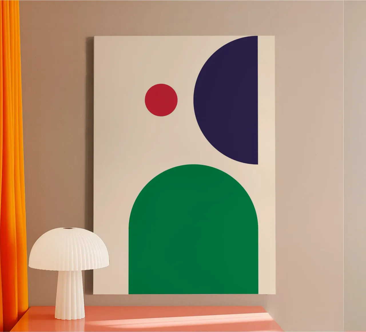 Dynamic Bauhaus Geometric Art Print – Bold Blue, Red & Green tela con Cornice a cassetta da PrintCessStudio