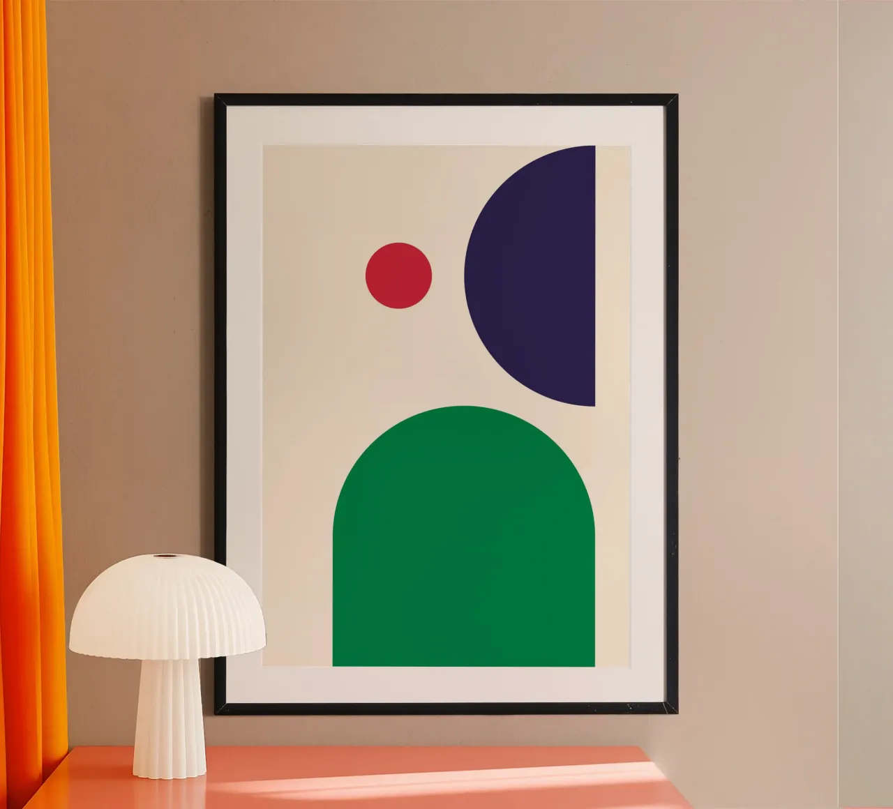 Dynamic Bauhaus Geometric Art Print – Bold Blue, Red & Green carta hahnemühle da PrintCessStudio
