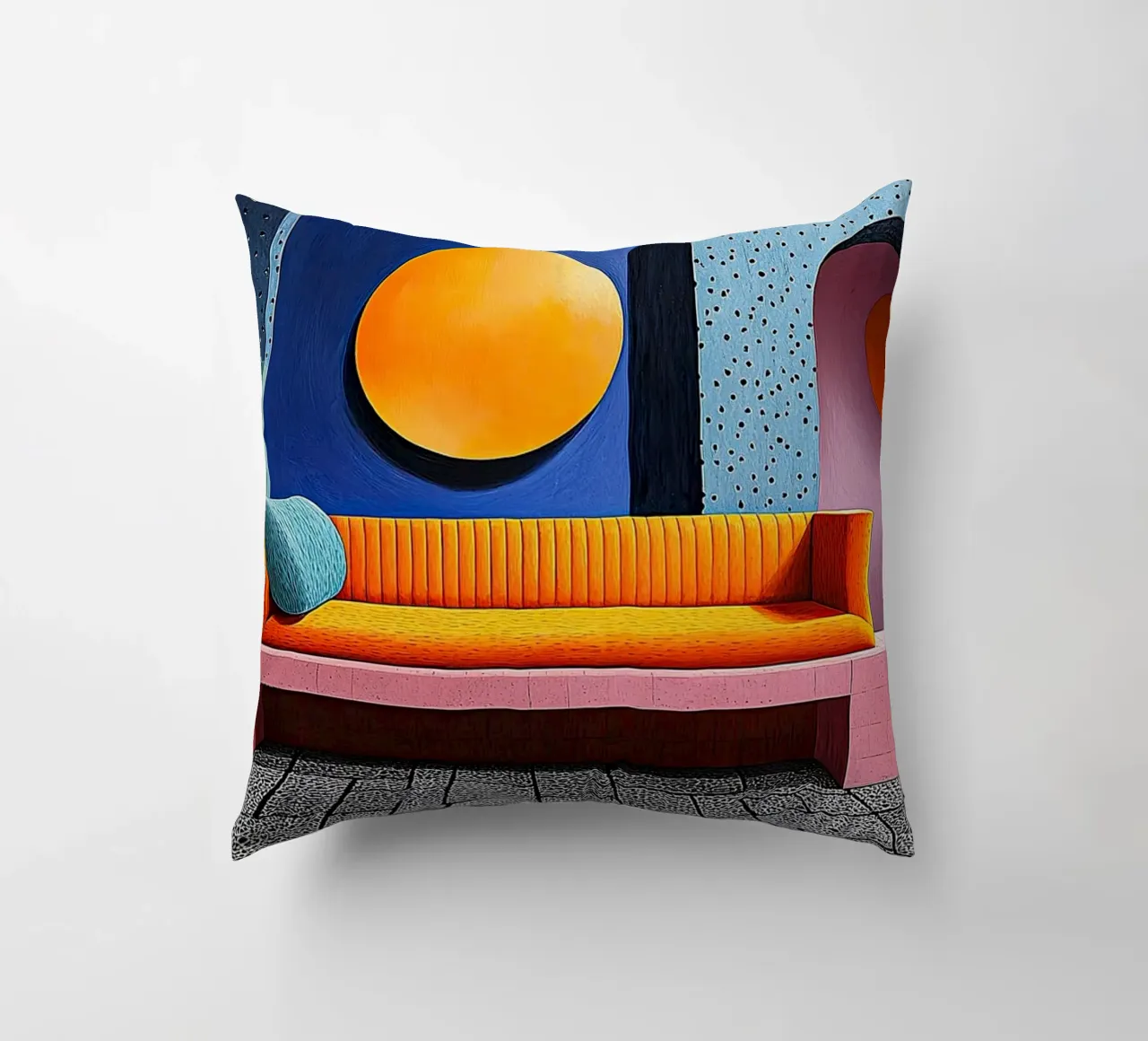 Surrealism Architecture Design Geometry decorative cushion by Nikis Art Studio