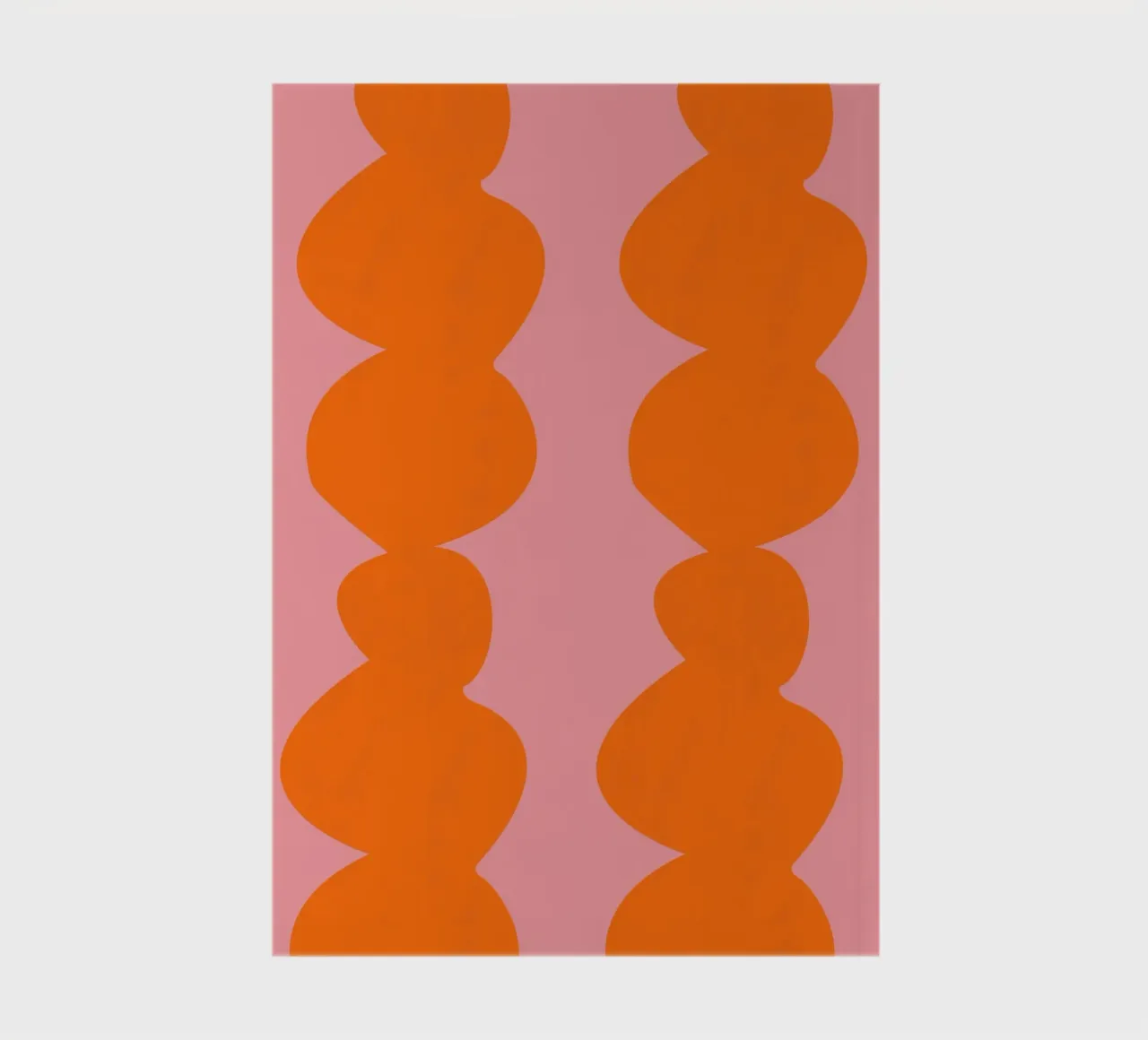 Flowing Orange Organic Shapes on Pink – Abstract Art Print notebook by PrintCessStudio