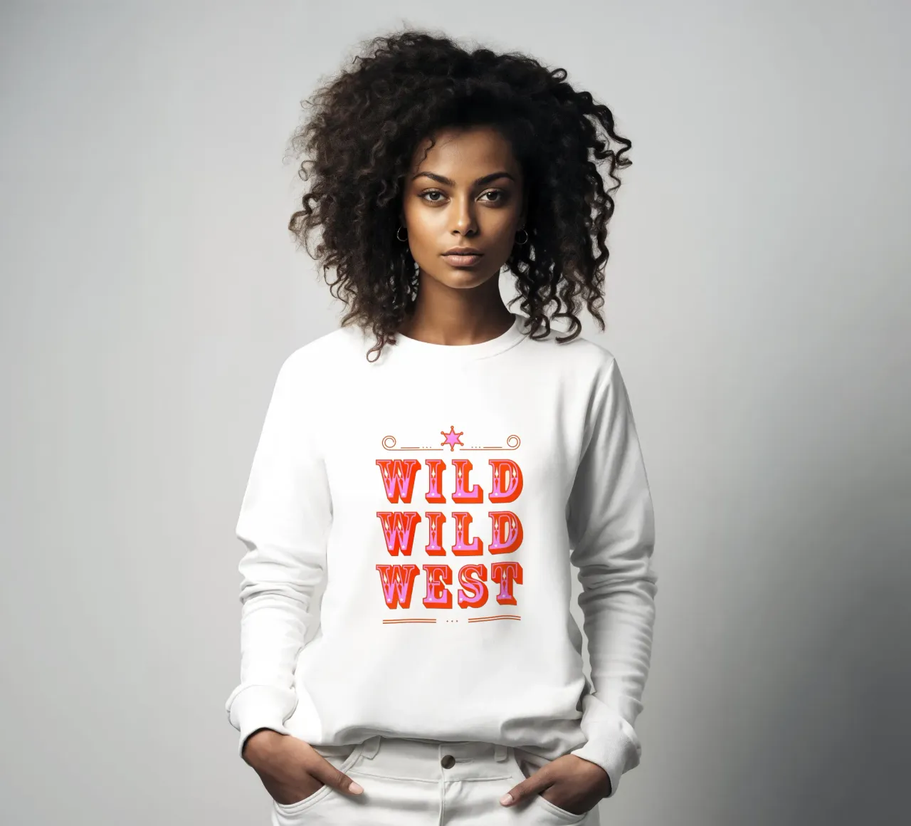 Retro Wild West Typography Art in Pink felpa da showmemars