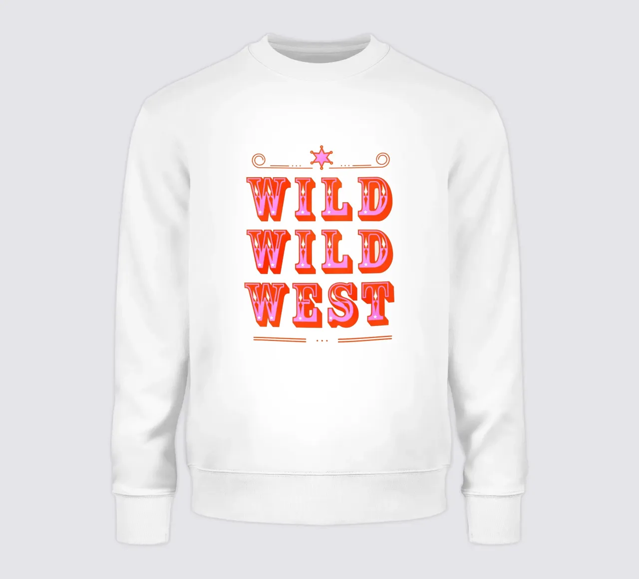 Retro Wild West Typography Art in Pink felpa da showmemars