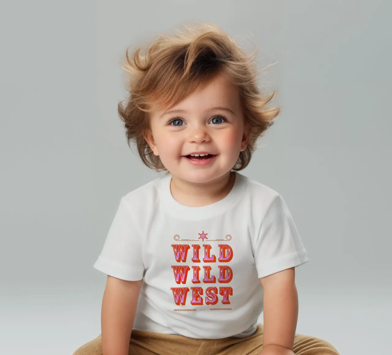 Retro Wild West Typography Art in Pink maglietta neonato da showmemars