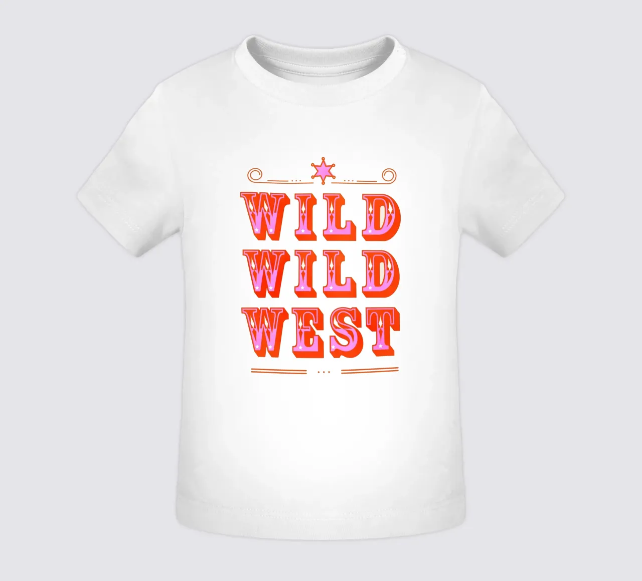 Retro Wild West Typography Art in Pink maglietta neonato da showmemars