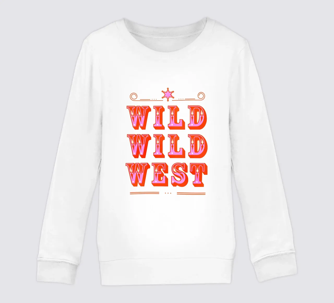 Retro Wild West Typography Art in Pink felpa bambino da showmemars