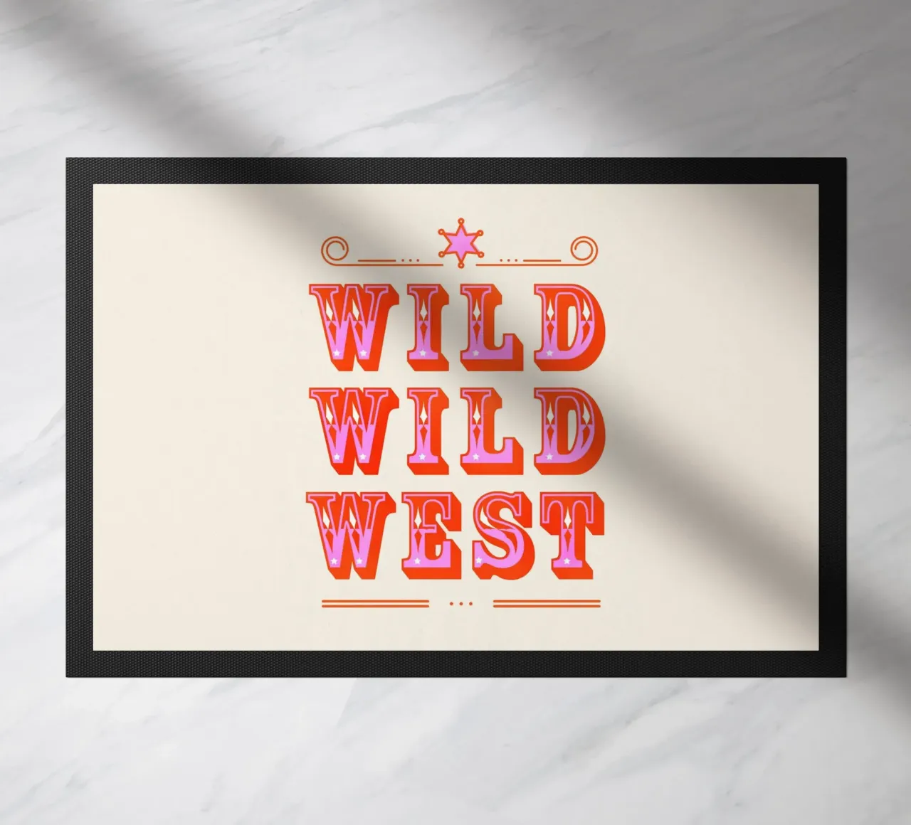 Retro Wild West Typography Art in Pink zerbino da showmemars
