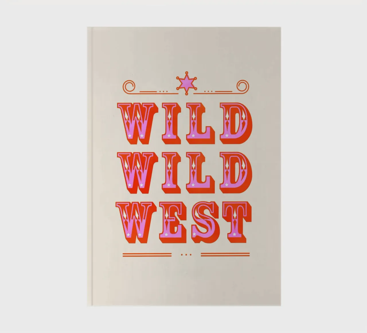 Retro Wild West Typography Art in Pink diario da showmemars