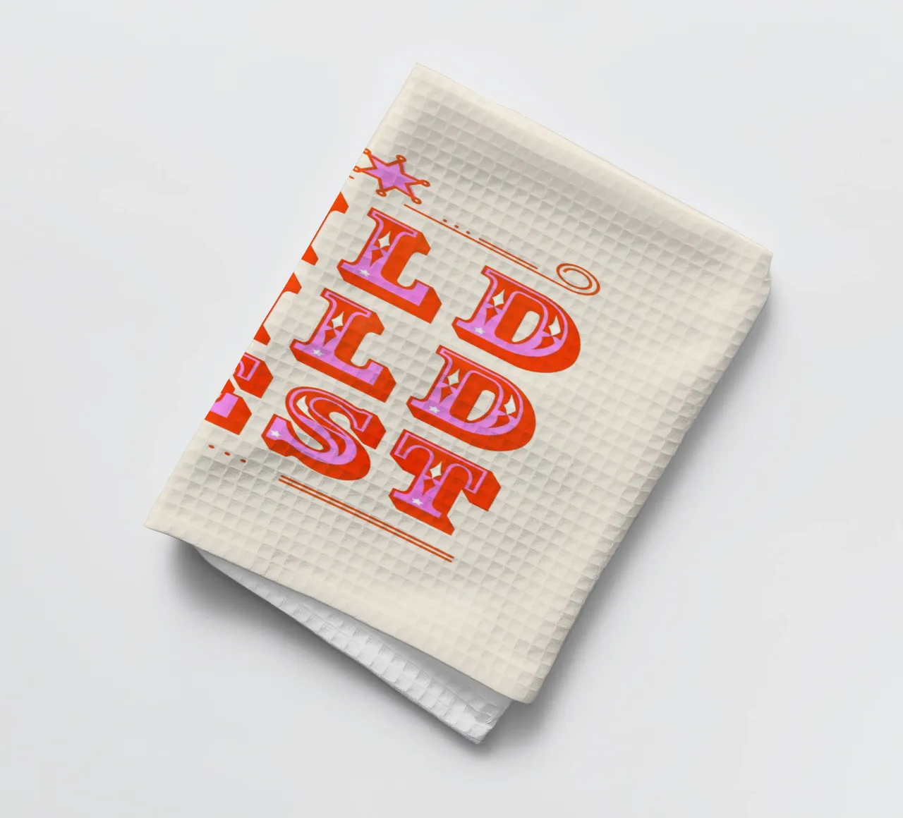 Retro Wild West Typography Art in Pink canovaccio da cucina da showmemars