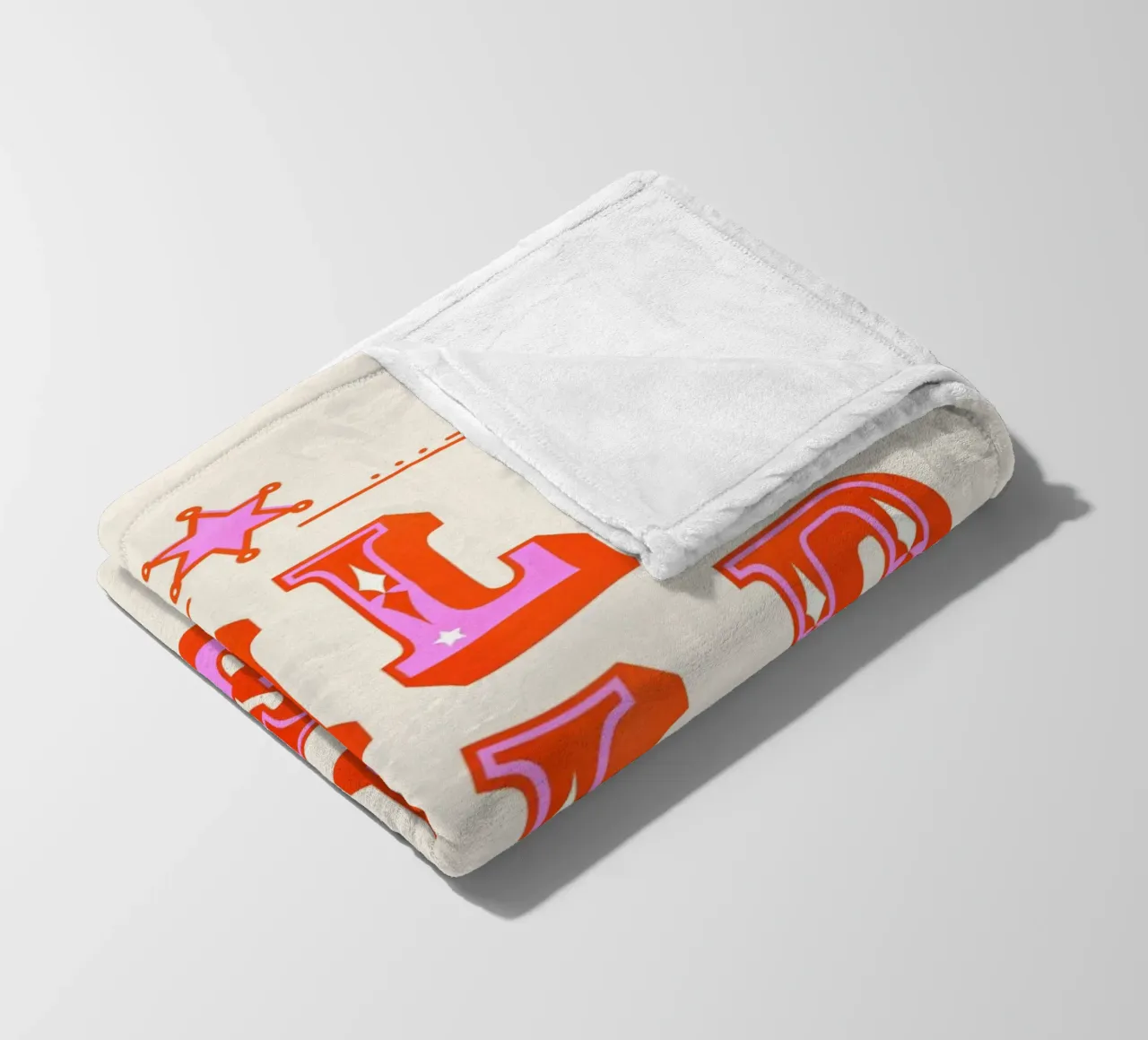 Retro Wild West Typography Art in Pink coperta in pile da showmemars