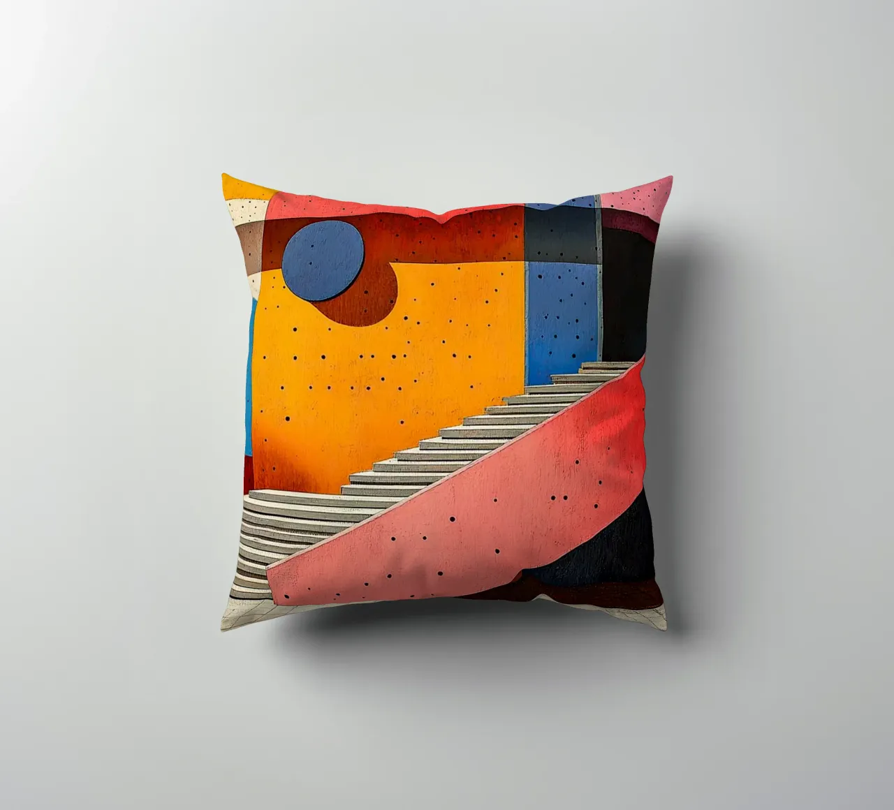 Surrealism Architecture Design Geometry decorative cushion by Nikis Art Studio