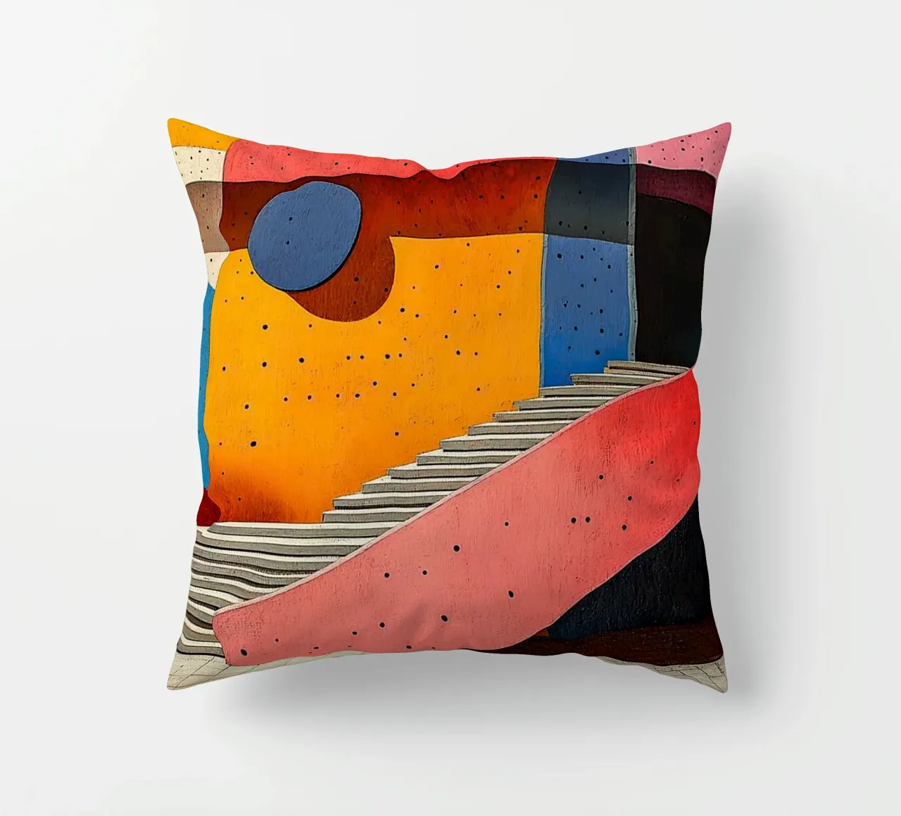 Surrealism Architecture Design Geometry decorative cushion by Nikis Art Studio