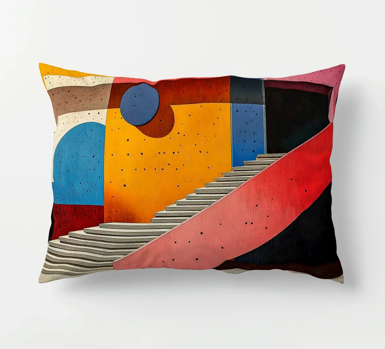 Surrealism Architecture Design Geometry decorative cushion by Nikis Art Studio