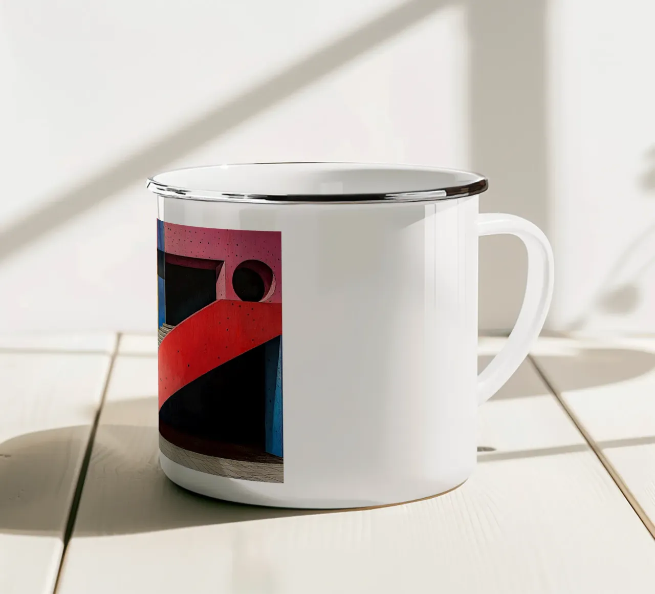 Surrealismo Architettura Design Geometria tazza in smalto da Nikis Art Studio