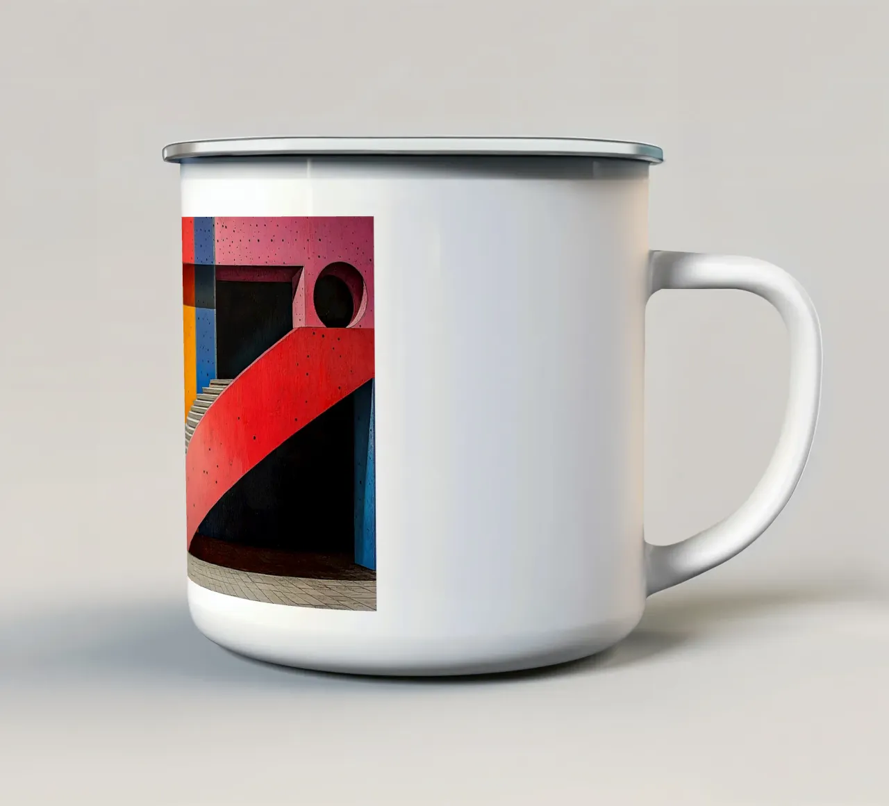 Surrealismo Architettura Design Geometria tazza in smalto da Nikis Art Studio