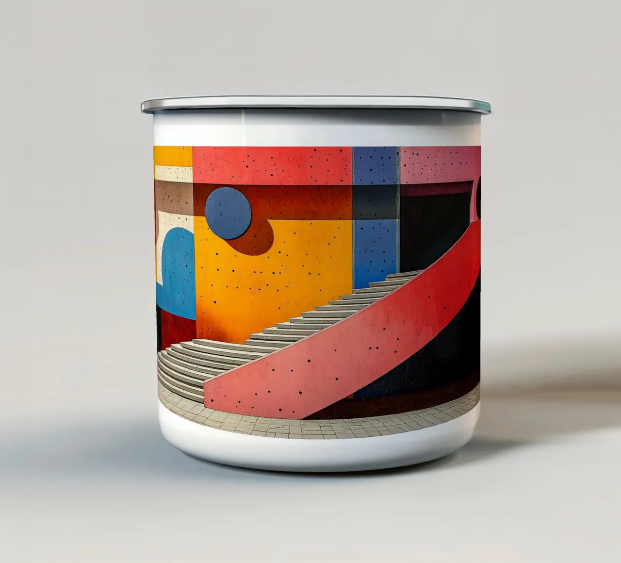 Surrealismo Architettura Design Geometria tazza in smalto da Nikis Art Studio