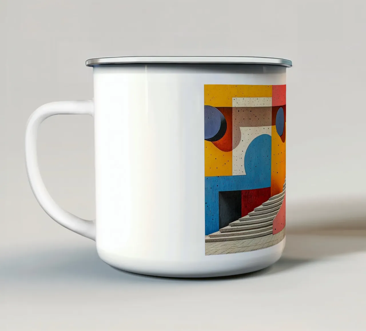 Surrealismo Architettura Design Geometria tazza in smalto da Nikis Art Studio