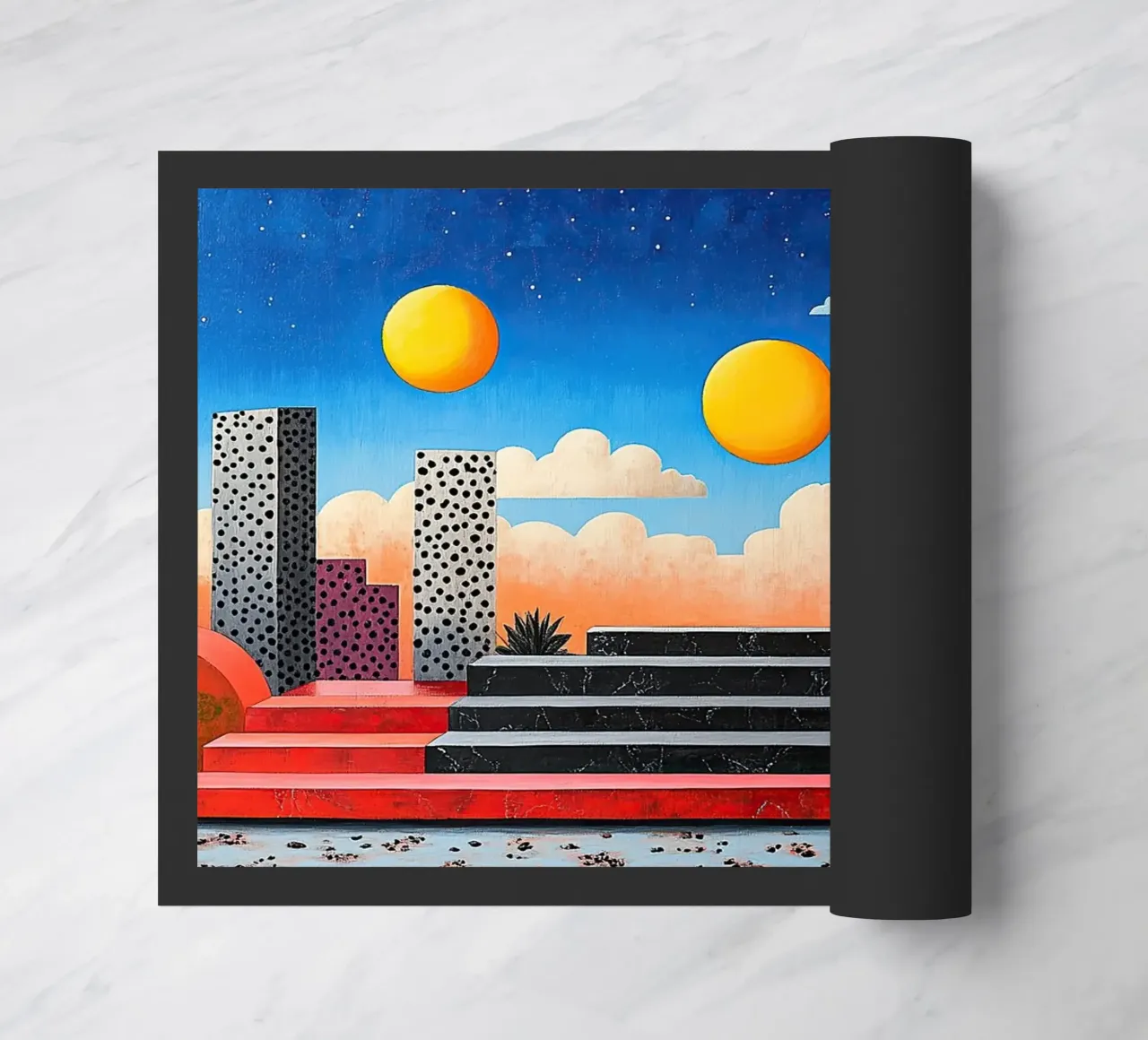 Surrealism Architecture Design Geometry doormat by Nikis Art Studio