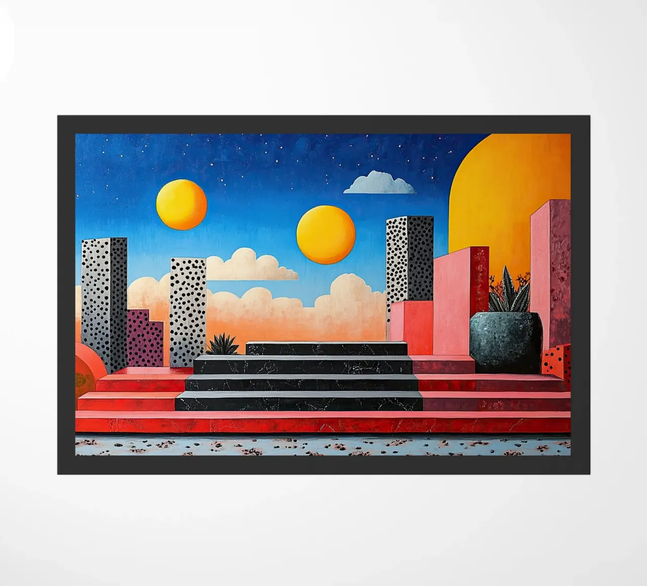 Surrealism Architecture Design Geometry doormat by Nikis Art Studio