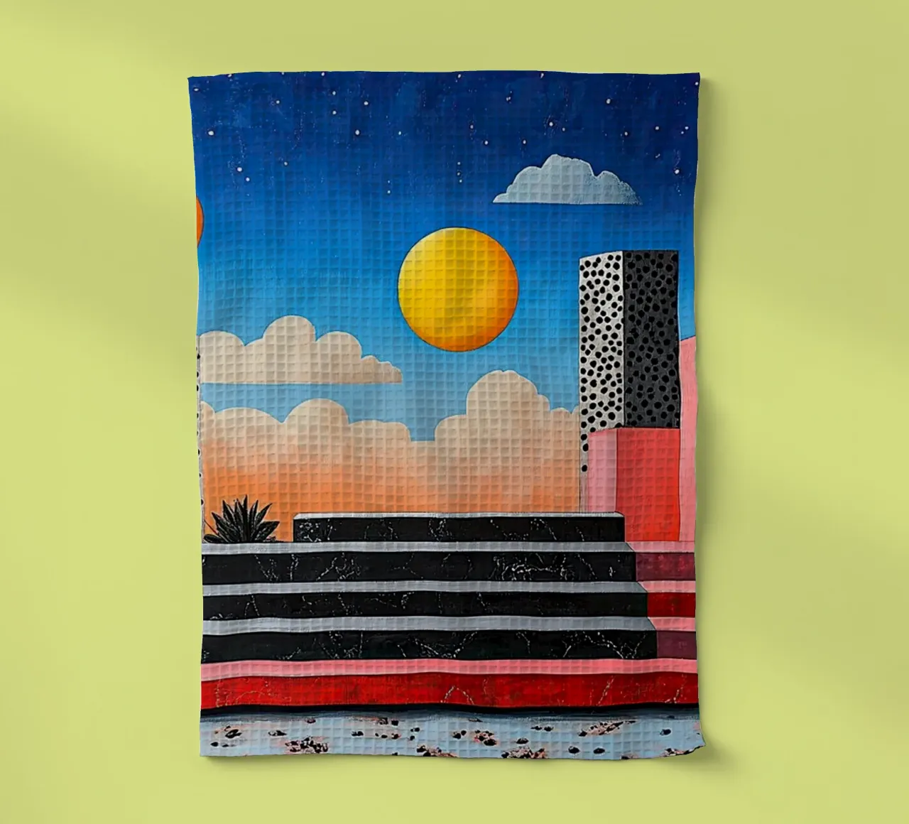 Surréalisme Architecture Design Géométrie torchon de Nikis Art Studio