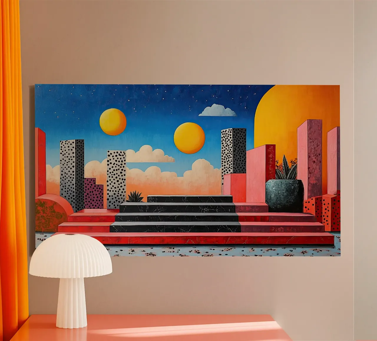 Surrealism Architecture Design Geometry canvas by Nikis Art Studio