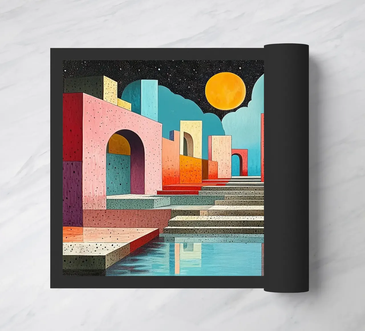 Surrealism Architecture Design Geometry doormat by Nikis Art Studio