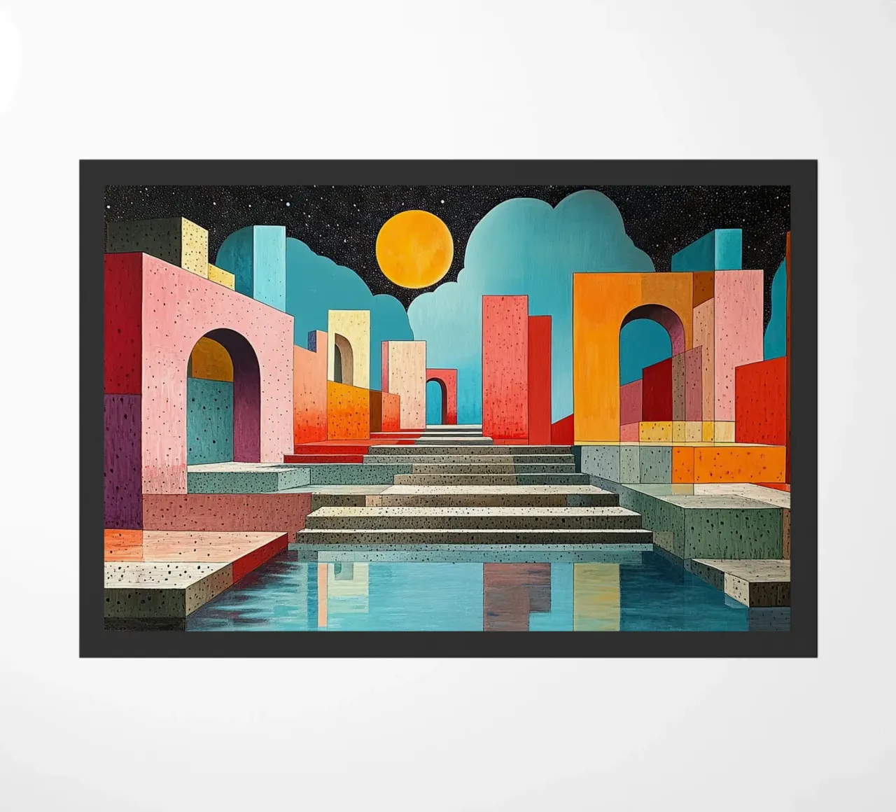 Surrealism Architecture Design Geometry doormat by Nikis Art Studio