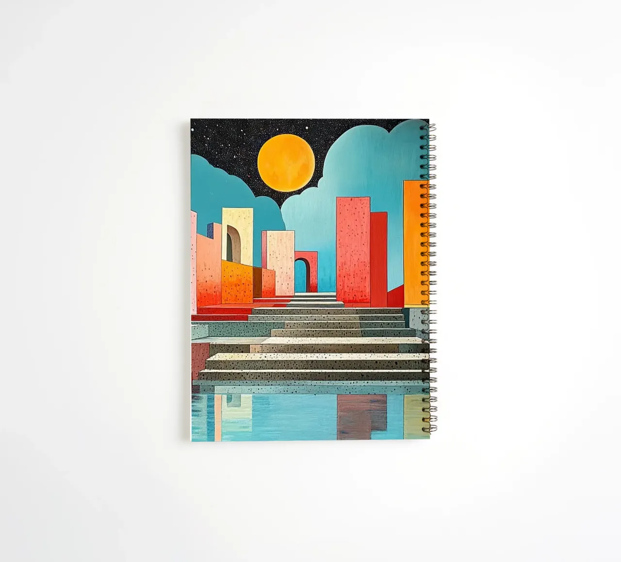 Surrealism Architecture Design Geometry spiral notebook by Nikis Art Studio