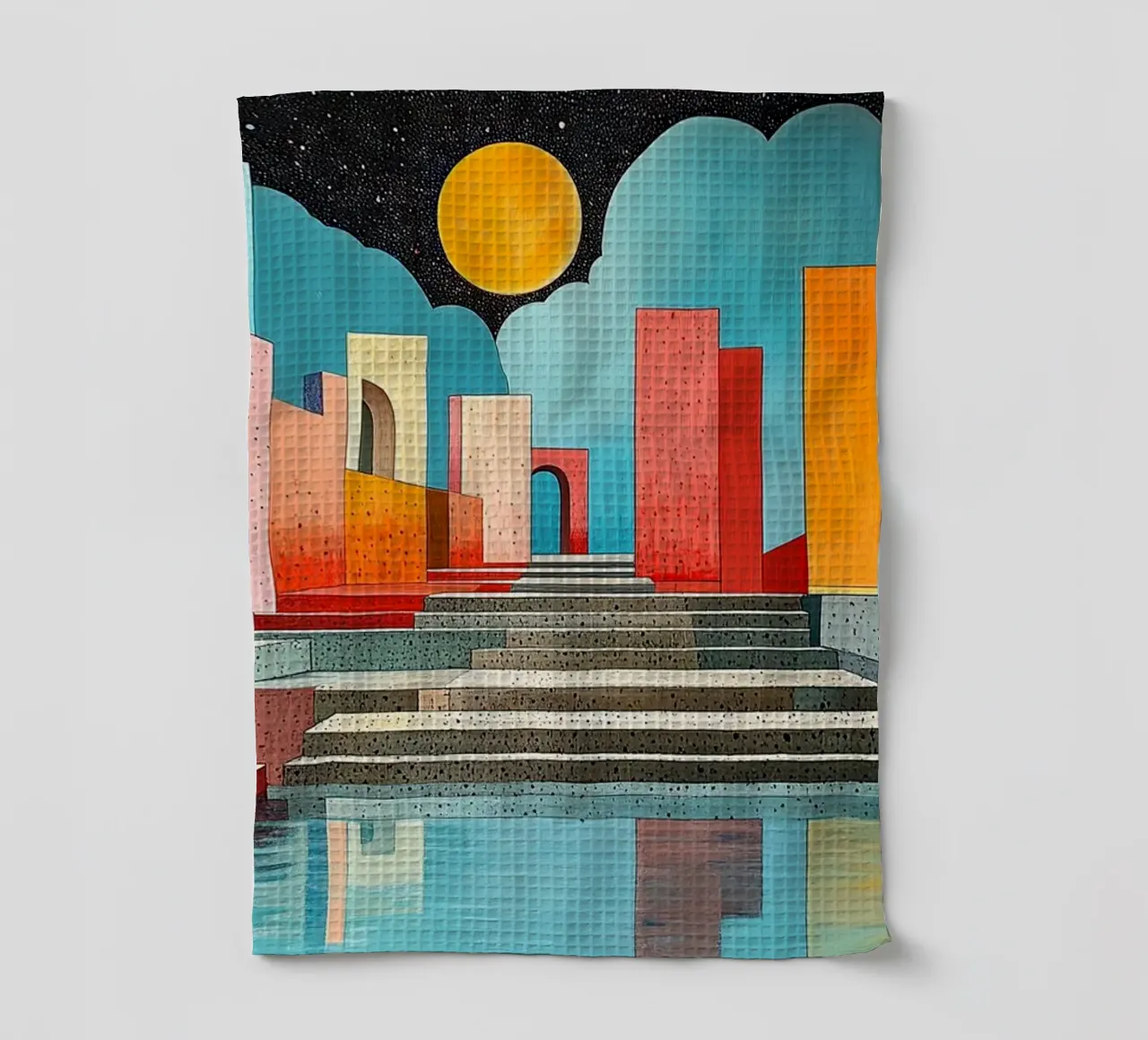 Surréalisme Architecture Design Géométrie torchon de Nikis Art Studio