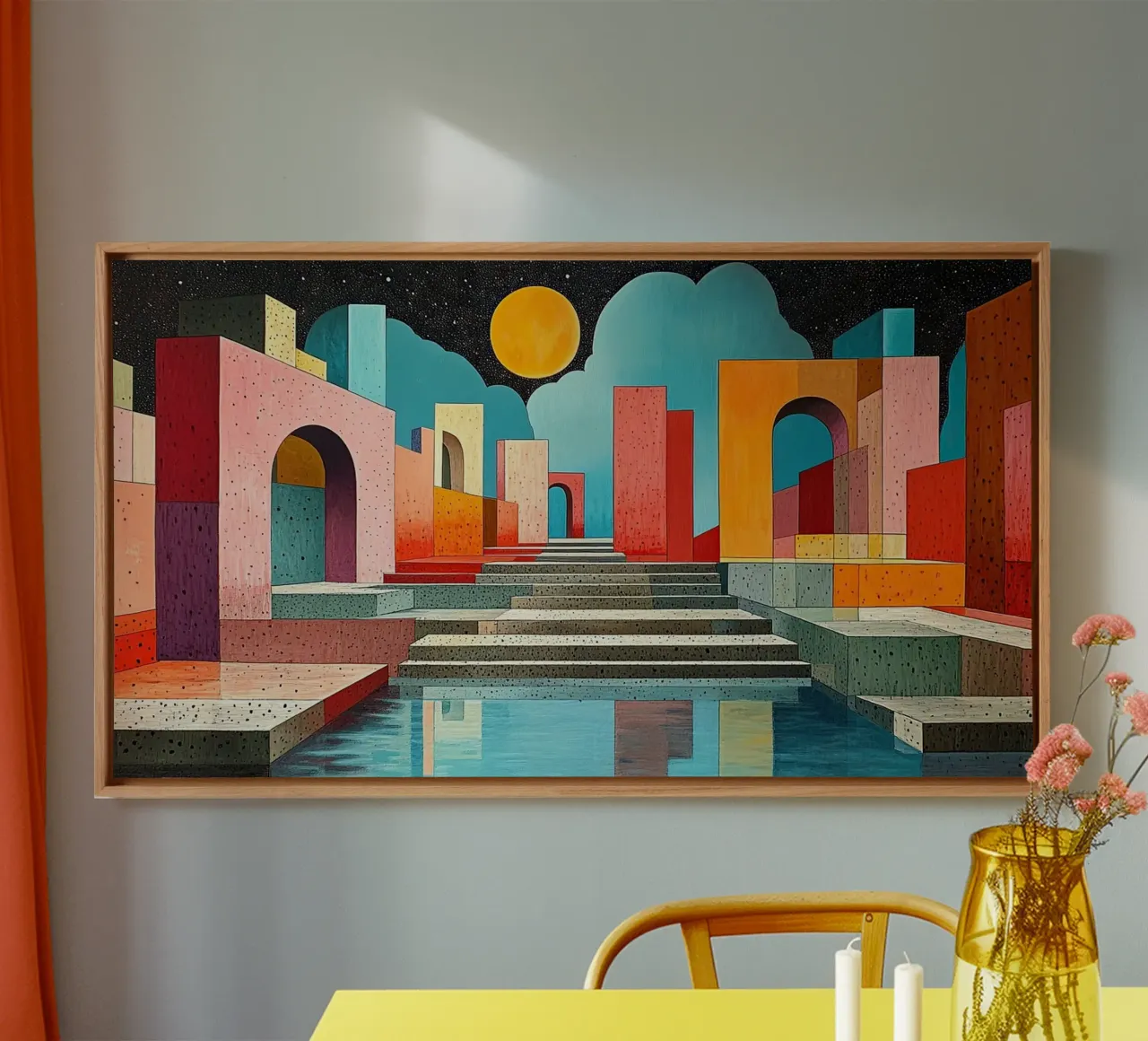 Surrealism Architecture Design Geometry canvas by Nikis Art Studio