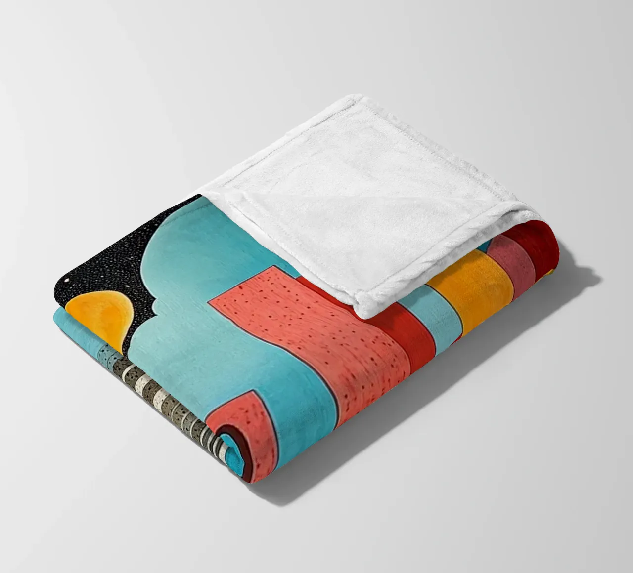 Surrealism Architecture Design Geometry fleece blanket by Nikis Art Studio