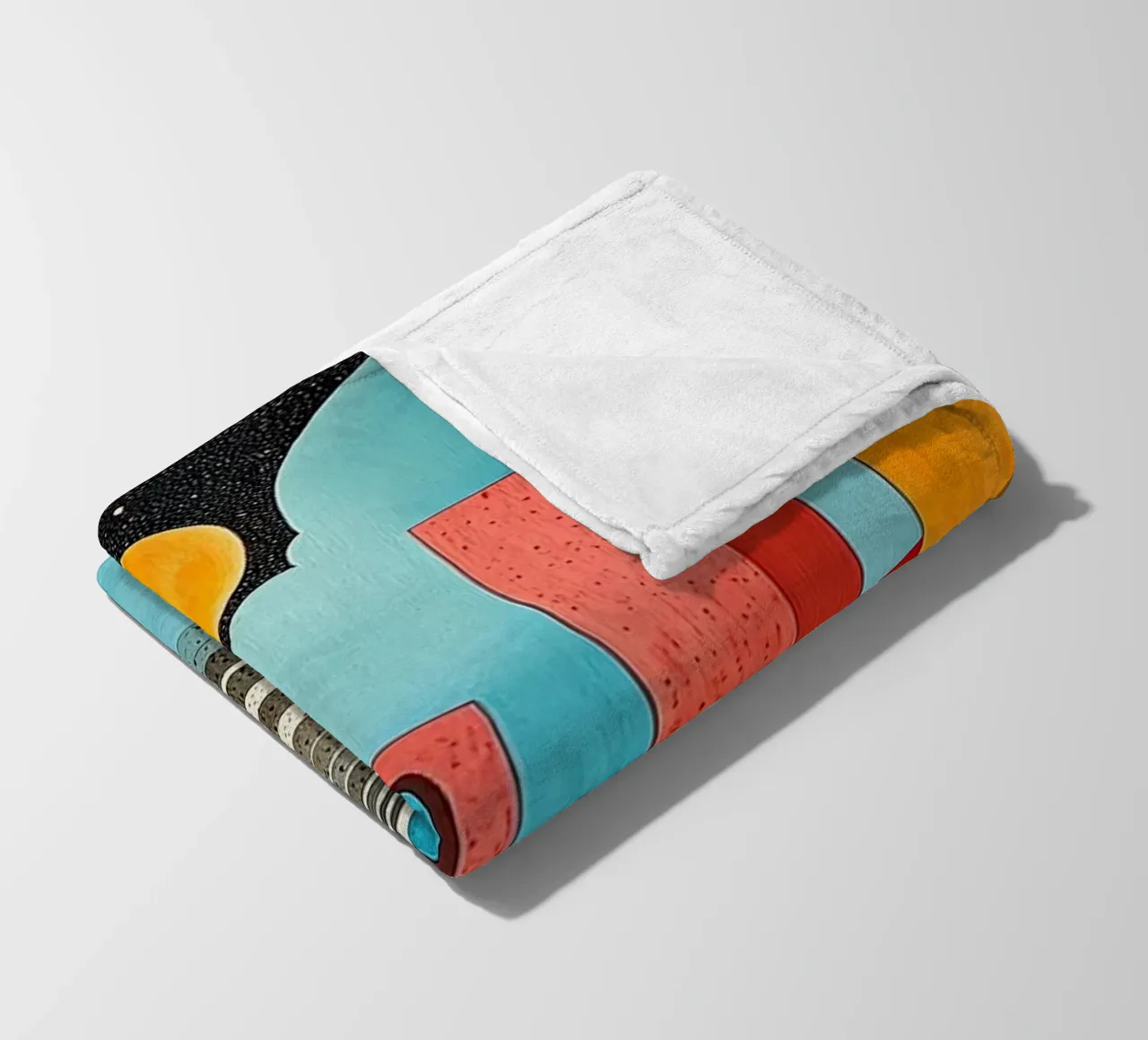 Surrealism Architecture Design Geometry fleece blanket by Nikis Art Studio