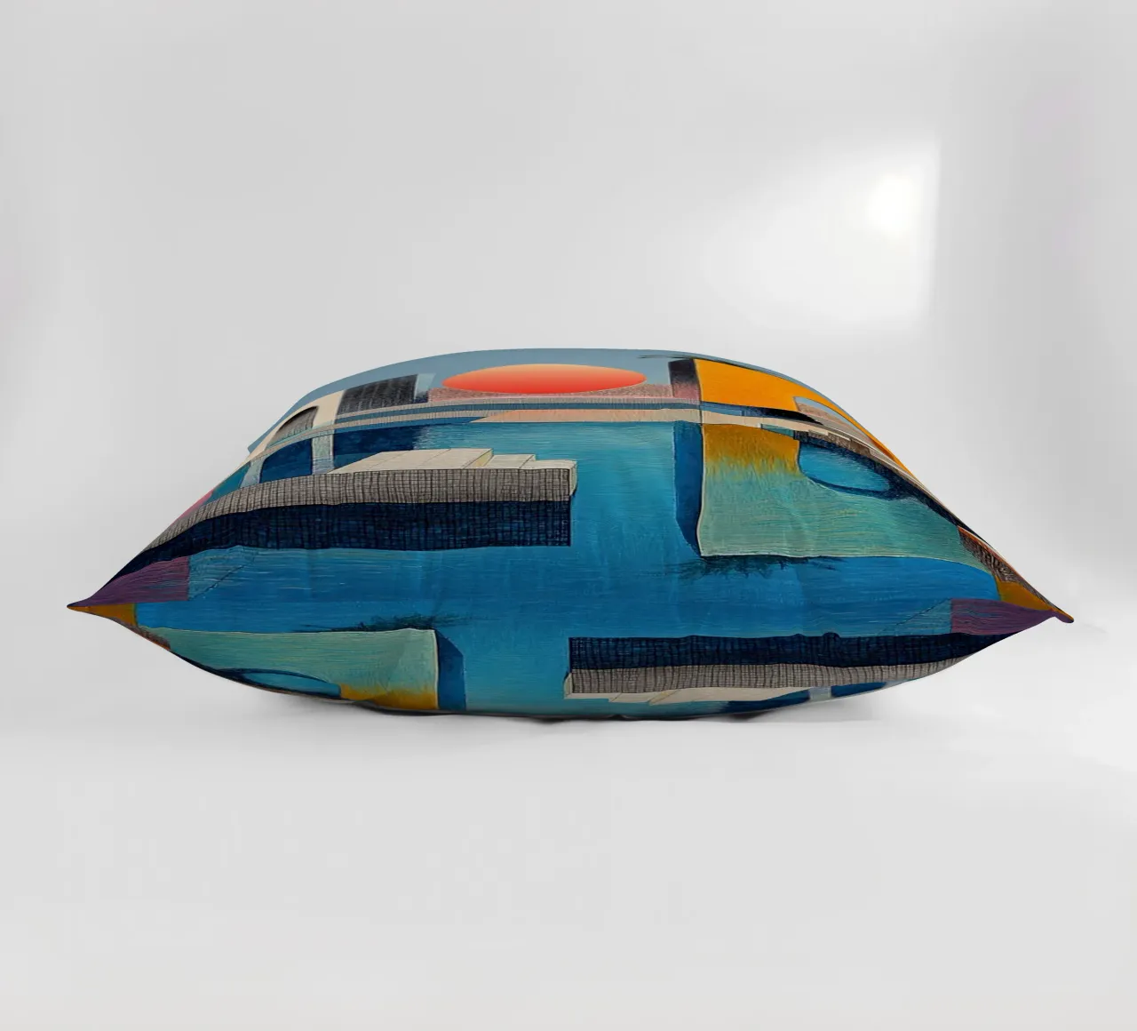Surrealism Architecture Design Geometry decorative cushion by Nikis Art Studio