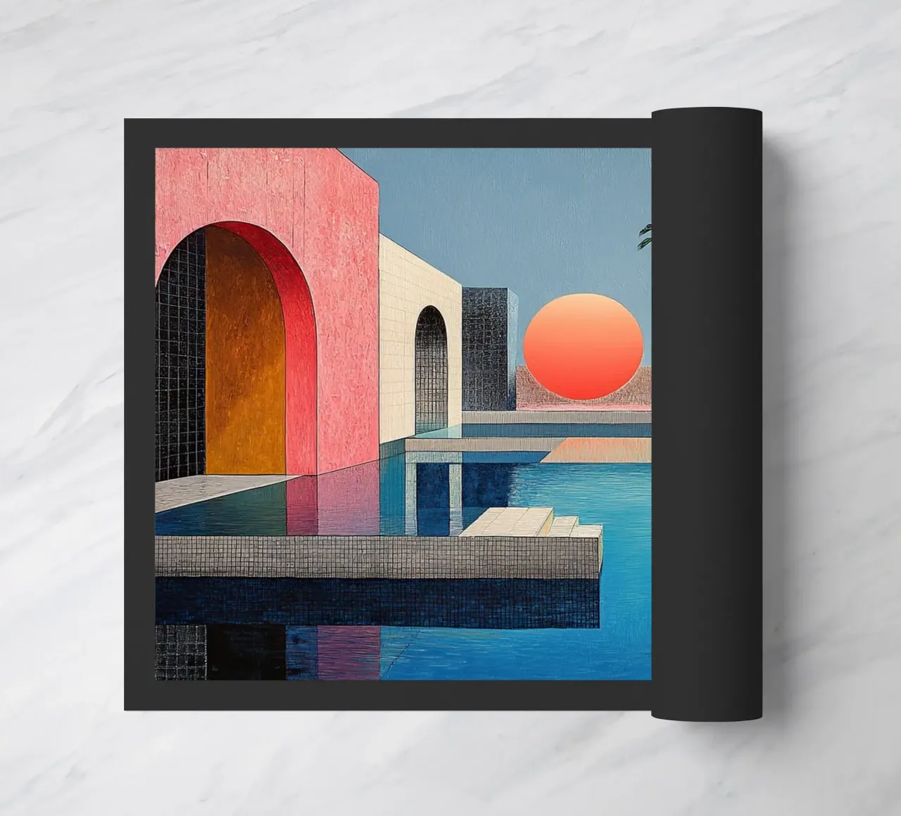 Surrealism Architecture Design Geometry doormat by Nikis Art Studio