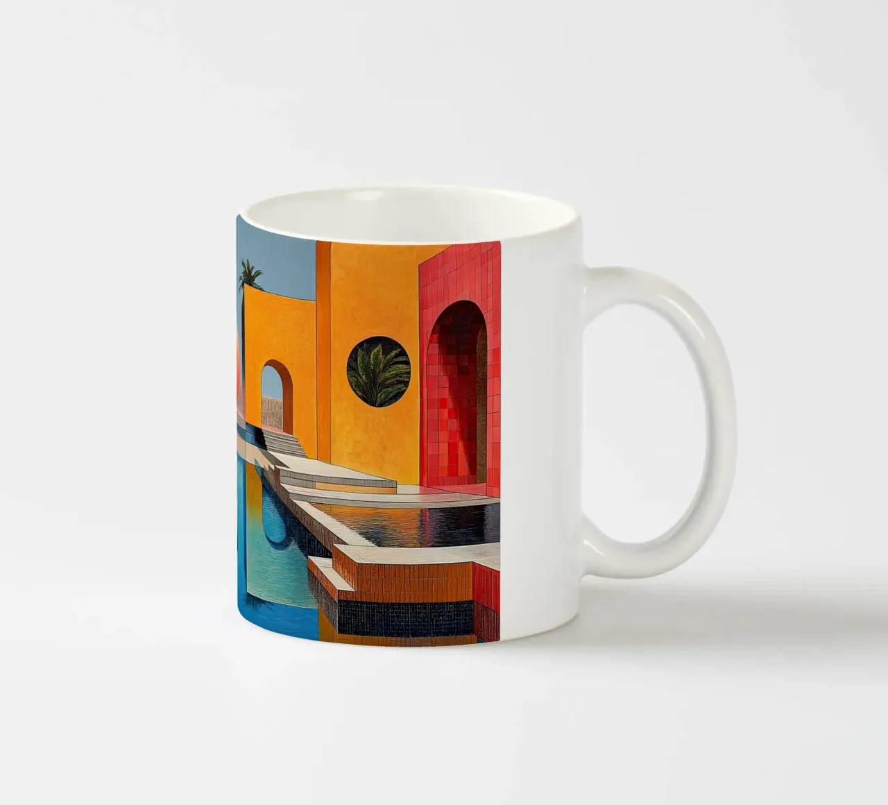 Surrealism Architecture Design Geometry ceramic mug by Nikis Art Studio