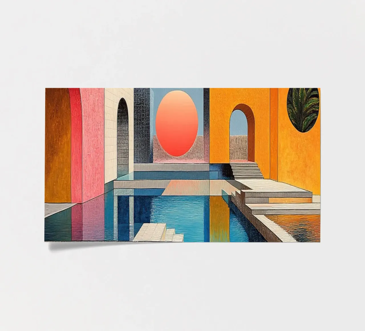 Surrealism Architecture Design Geometry sticker sheet by Nikis Art Studio