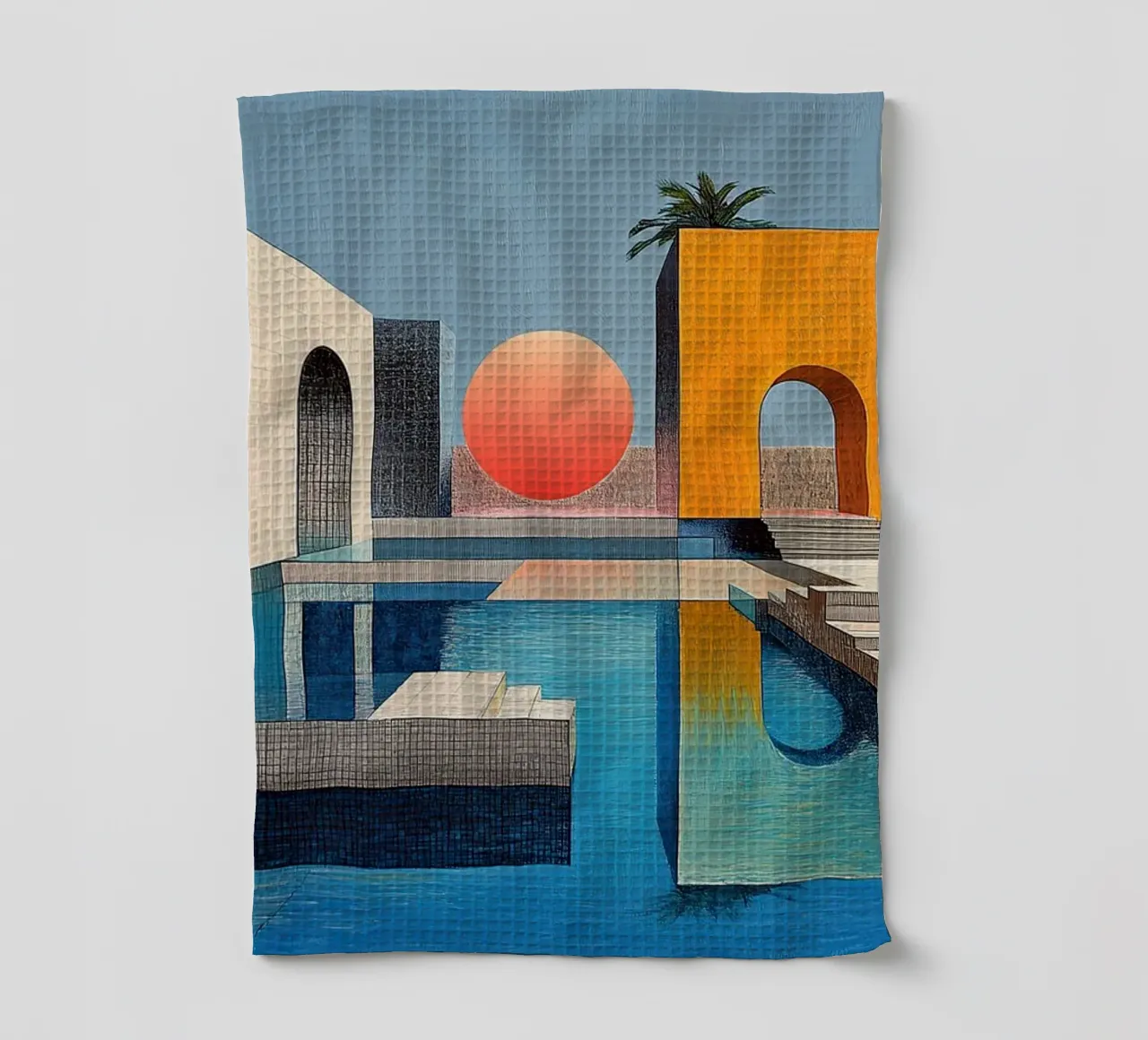 Surréalisme Architecture Design Géométrie torchon de Nikis Art Studio