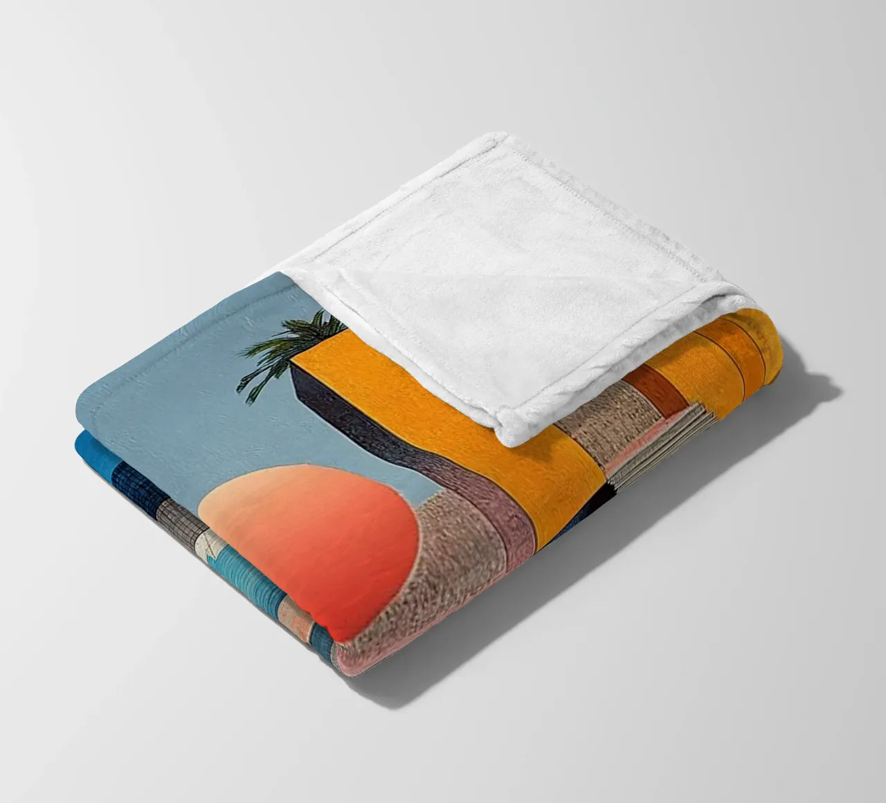Surrealism Architecture Design Geometry fleece blanket by Nikis Art Studio
