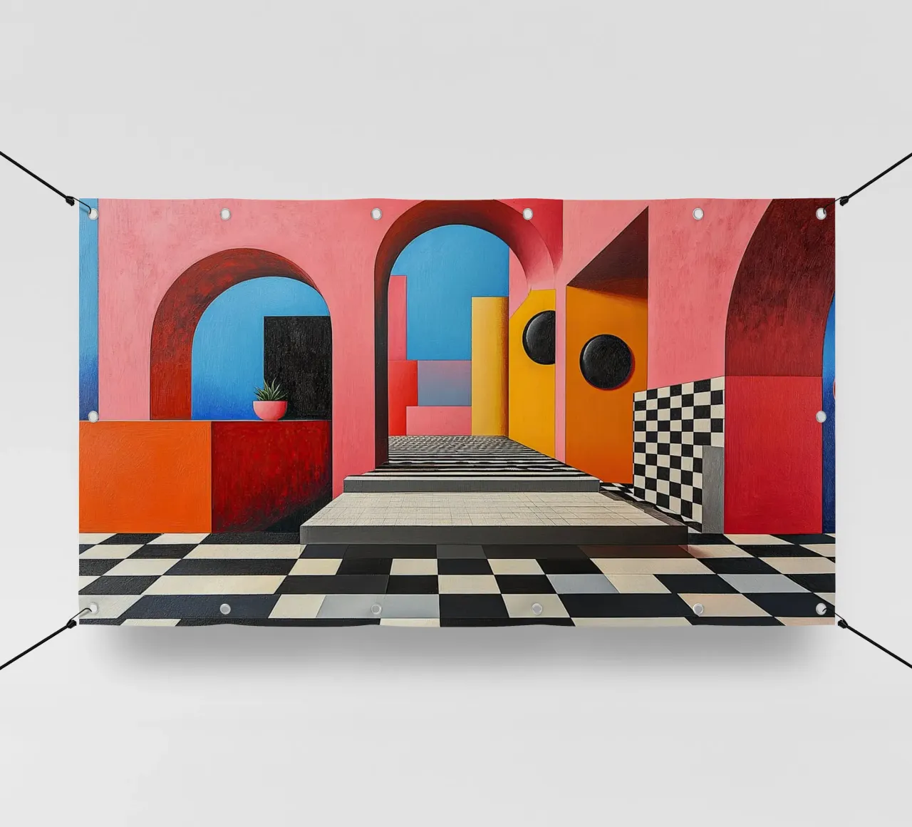 Surréalisme Architecture Design Géométrie bâche pvc de Nikis Art Studio