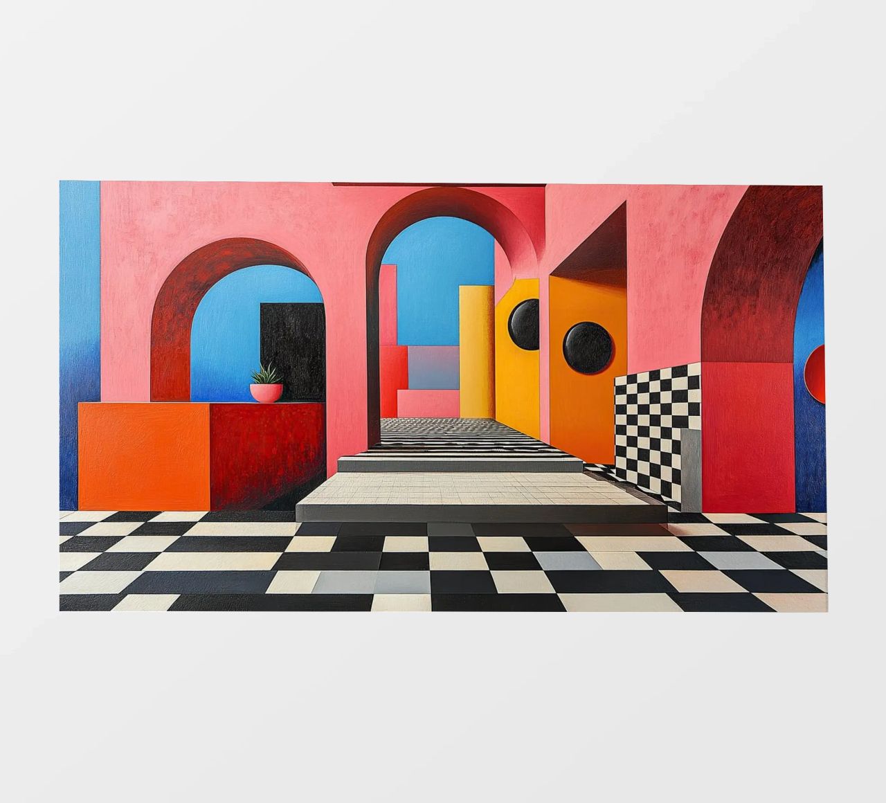 Surrealismo Architettura Design Geometria telo in pvc da Nikis Art Studio