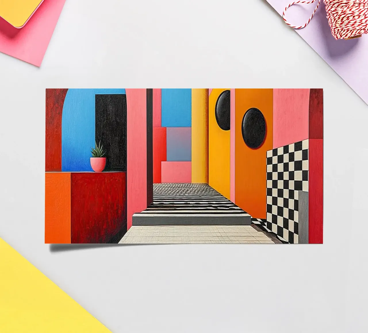 Surrealism Architecture Design Geometry sticker sheet by Nikis Art Studio
