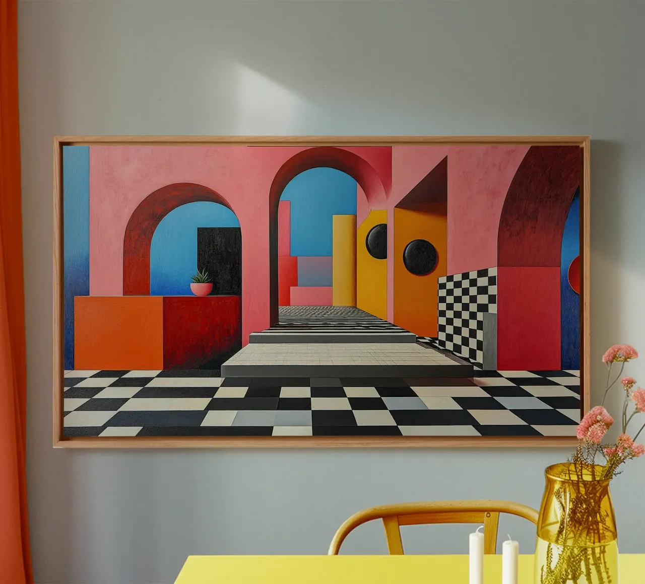 Surrealism Architecture Design Geometry canvas by Nikis Art Studio