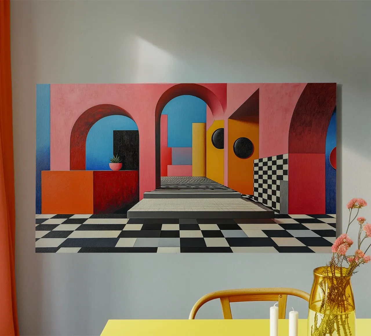 Surrealism Architecture Design Geometry canvas by Nikis Art Studio