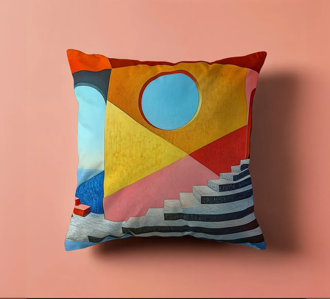 Surrealisme Architectuur Ontwerp Meetkunde kussen van Nikis Art Studio