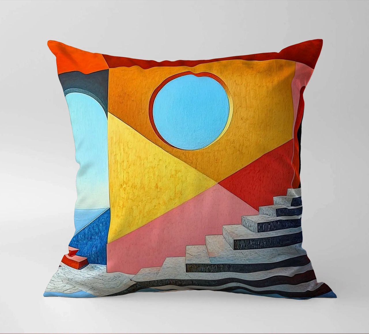 Surréalisme Architecture Design Géométrie coussin de Nikis Art Studio