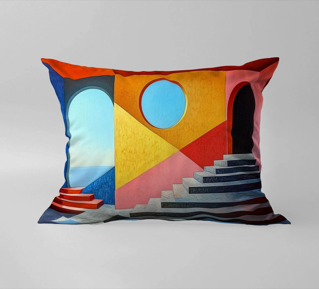 Surréalisme Architecture Design Géométrie coussin de Nikis Art Studio