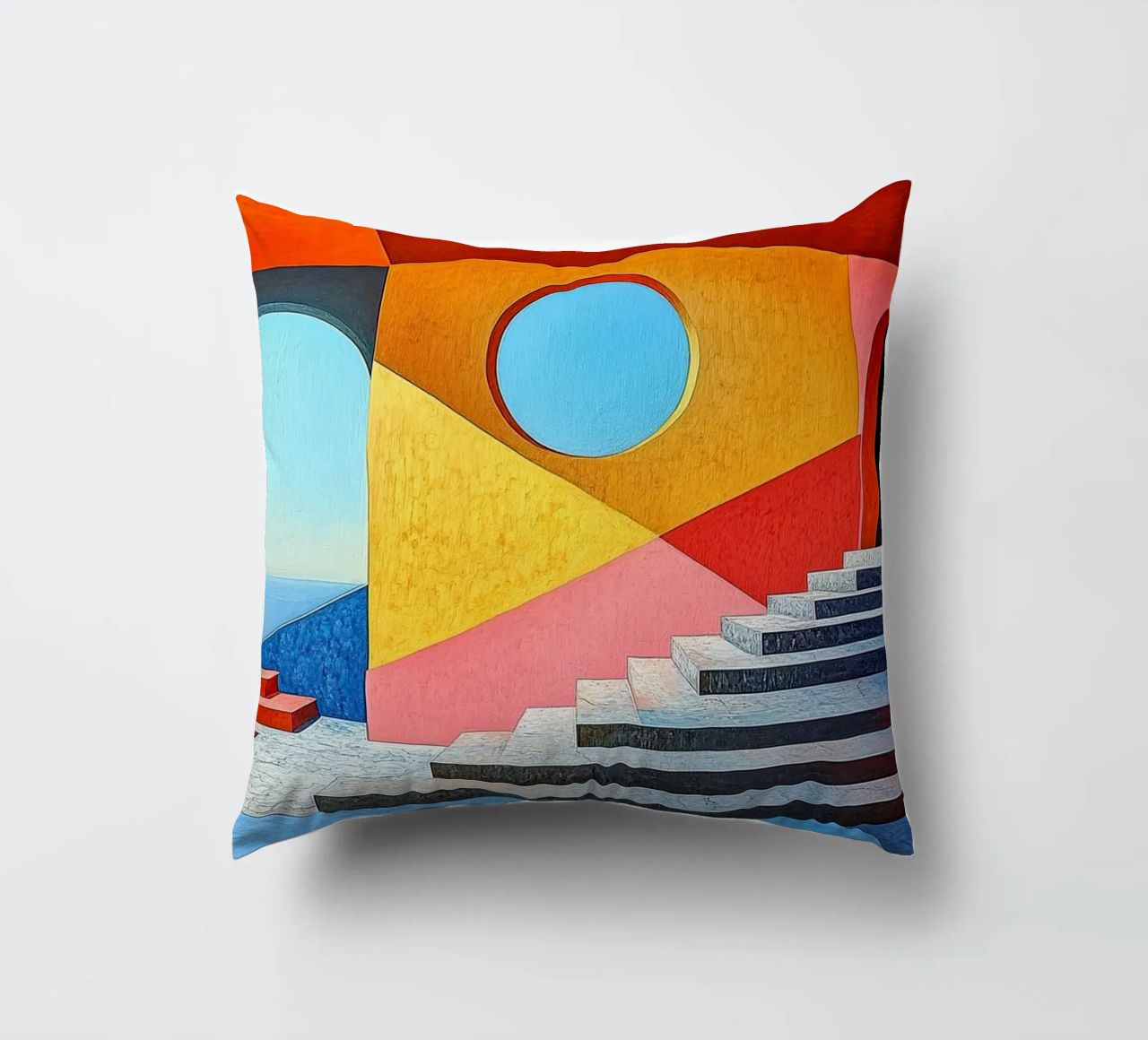Surréalisme Architecture Design Géométrie coussin de Nikis Art Studio