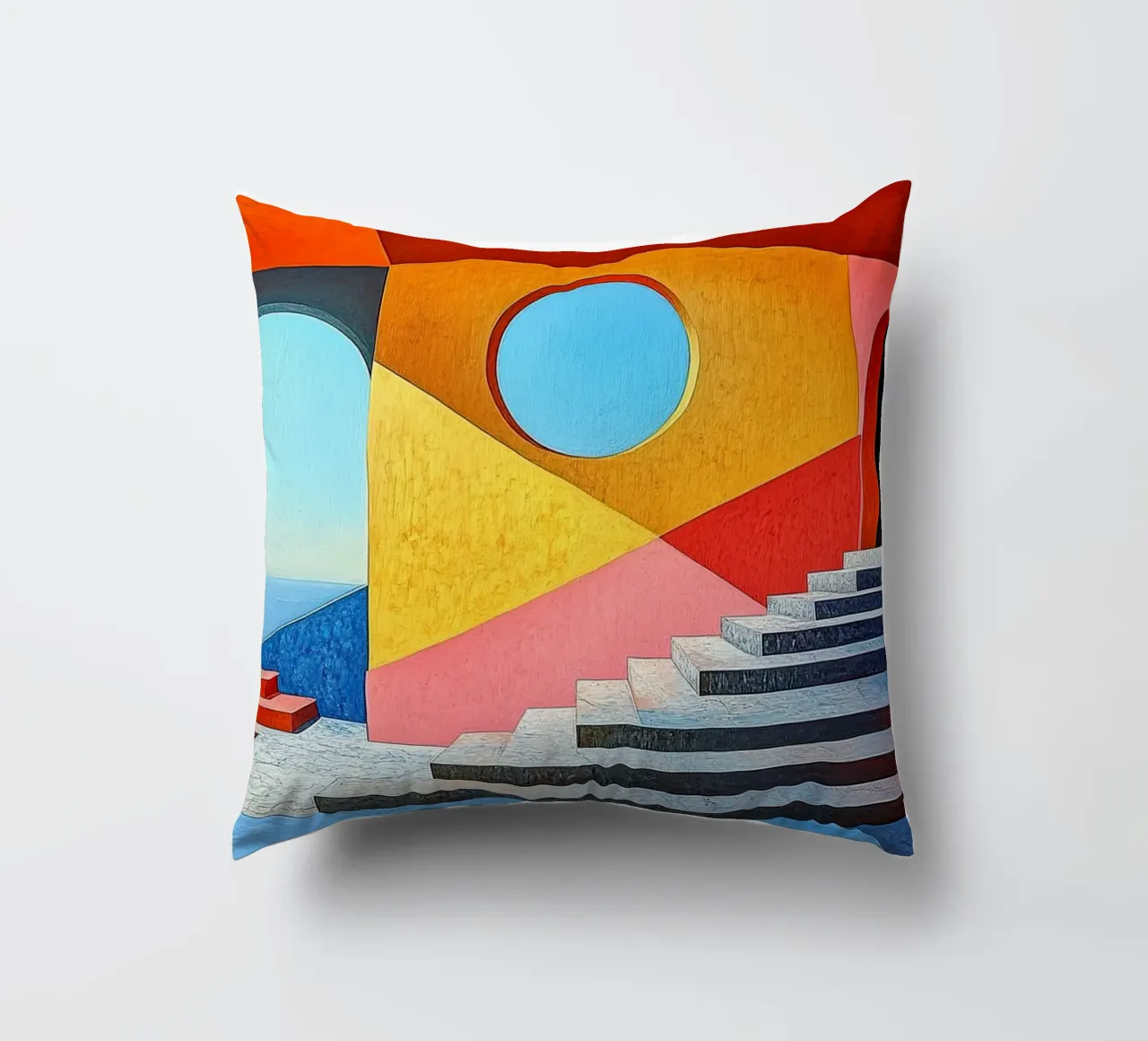 Surrealismus Architektur Design Geometrie Kissen von Nikis Art Studio