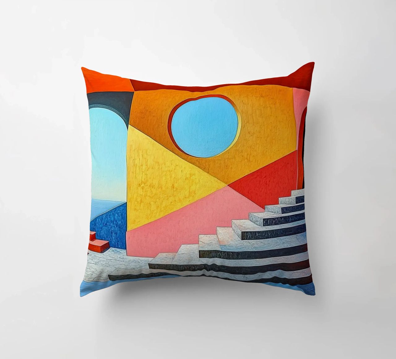 Surréalisme Architecture Design Géométrie coussin de Nikis Art Studio