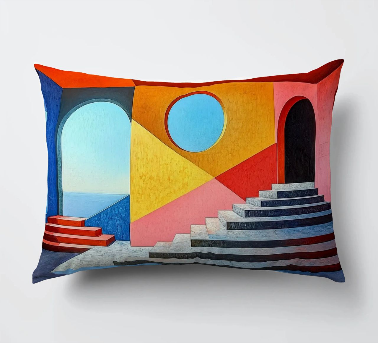 Surréalisme Architecture Design Géométrie coussin de Nikis Art Studio