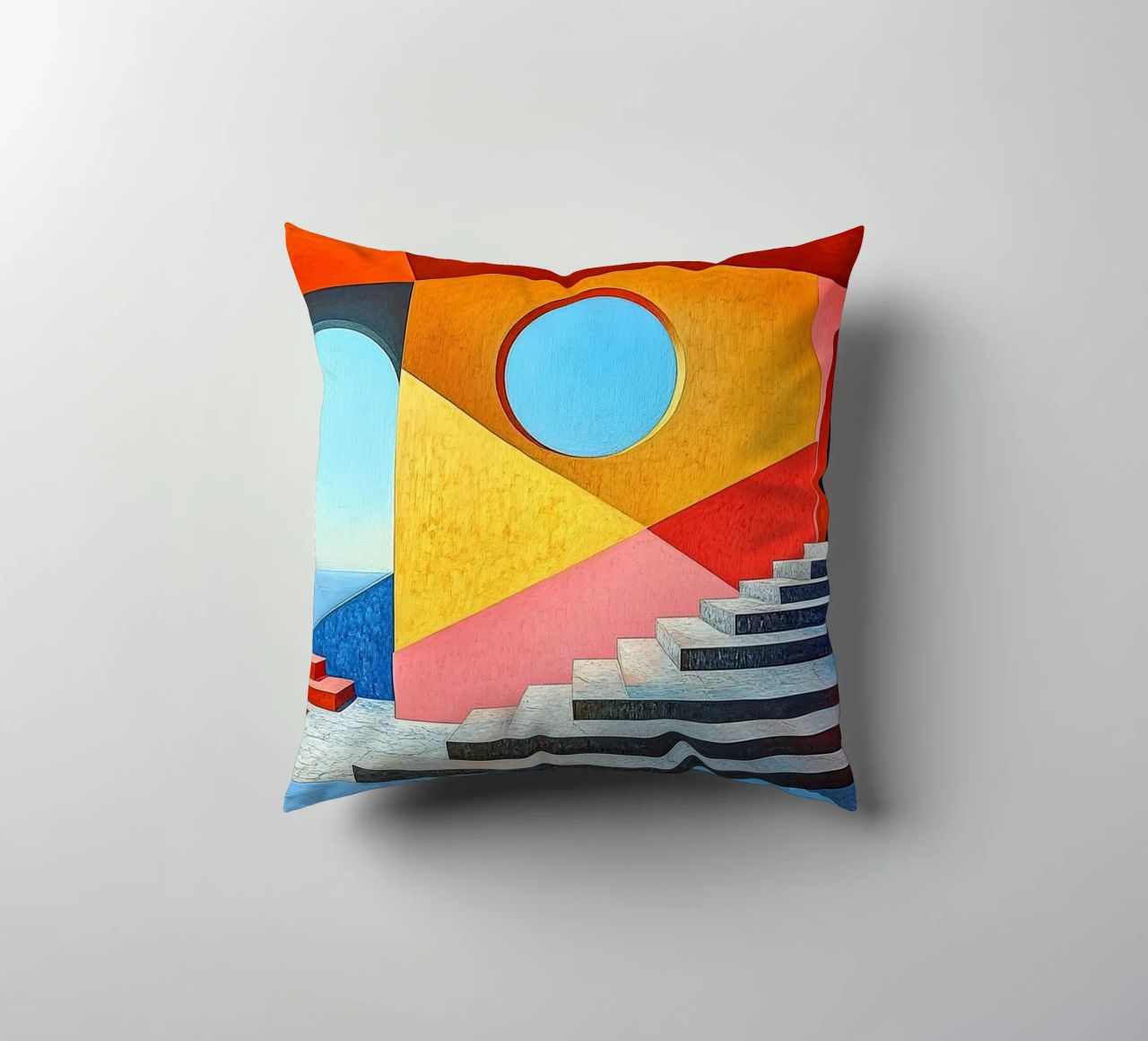 Surréalisme Architecture Design Géométrie coussin de Nikis Art Studio